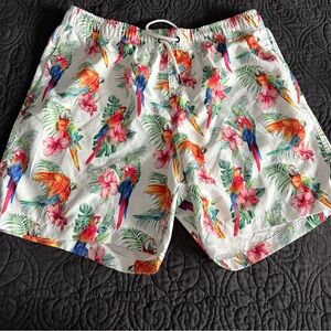Ring of Fire Tropical Parrot Swim Trunks - Multicolor